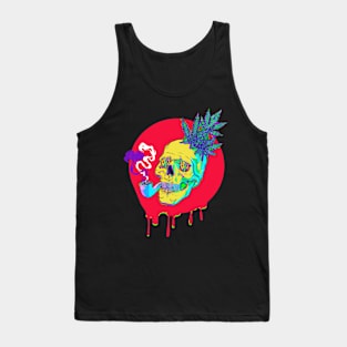 Awesome Trippy Chronic Skull Pineapple Tank Top